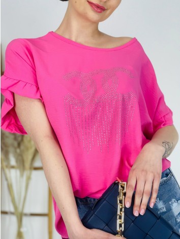 Dámska ružová blúzka s kamienkami Chantalle