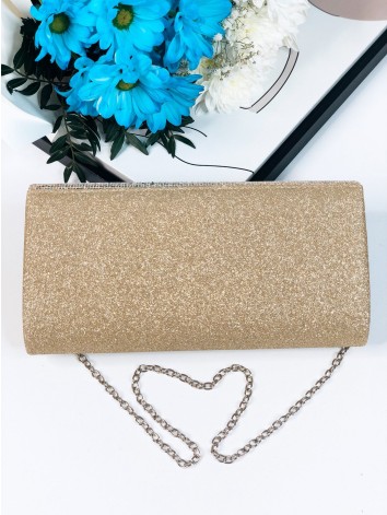 Dámska trblietavá spoločenská kabelka - béžová