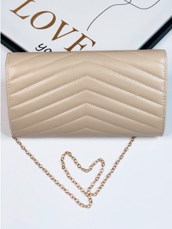 Dámska matná spoločenská kabelka s remienkom - béžová