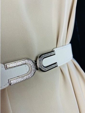 Dámsky biely tenký opasok Ciara