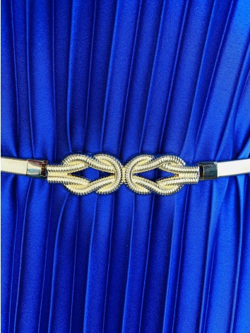 Dámsky zlatý elegantný opasok s uzlom