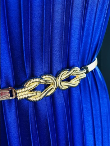 Dámsky zlatý elegantný opasok s uzlom