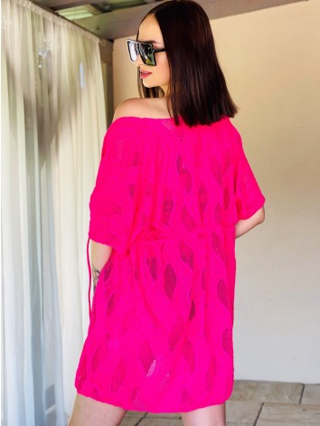 Dámske exkluzívne čipkované kimono - ružové