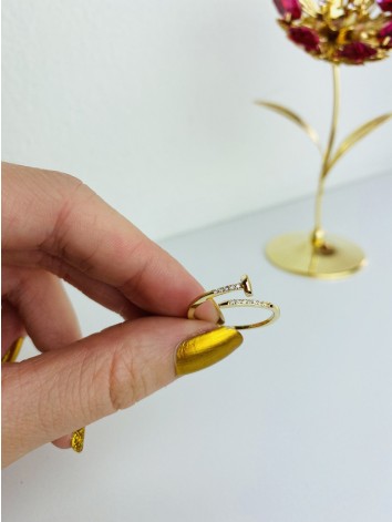 Dámsky zlatý nastaviteľný prsteň