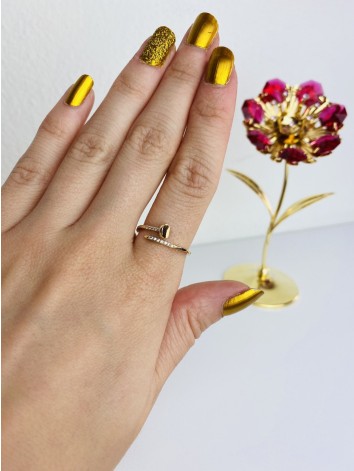 Dámsky zlatý nastaviteľný prsteň