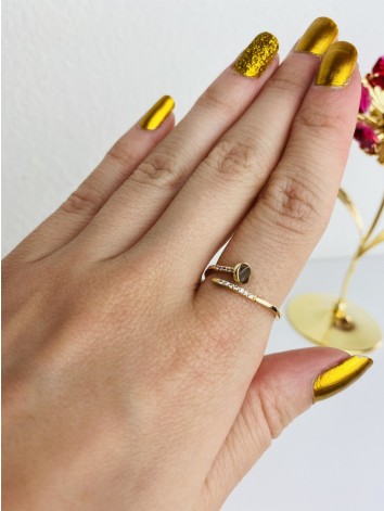 Dámsky zlatý nastaviteľný prsteň