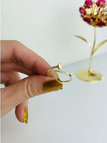 Dámsky zlatý nastaviteľný prsteň