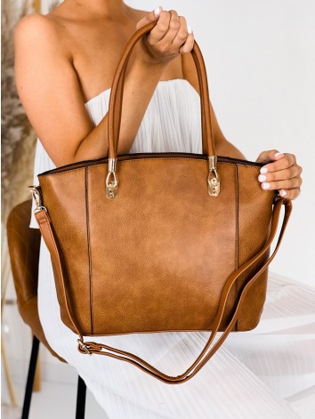 Dámska veľka hnedá kabelka s remienkom