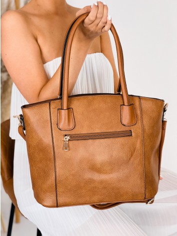 Dámska veľka hnedá kabelka s remienkom