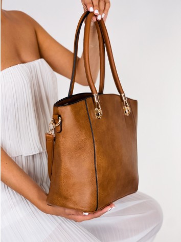 Dámska veľka hnedá kabelka s remienkom