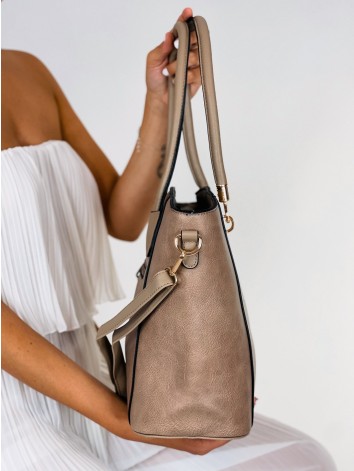 Dámska veľka svetlo hnedá kabelka s remienkom