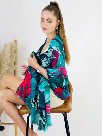 Dámska trendy šatka s potlačou AUROA - zelená