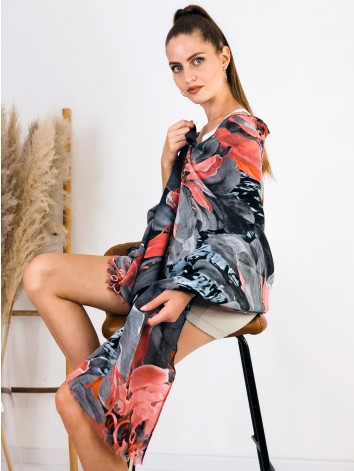 Dámska trendy šatka s potlačou AUROA - sivá