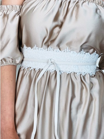 Dámsky biely opasok s čipkou - KAZOVÉ