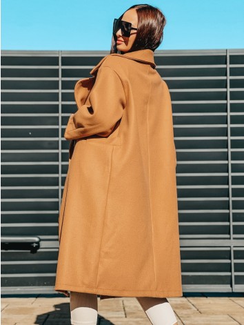 Dámsky oversize kabát - hnedý