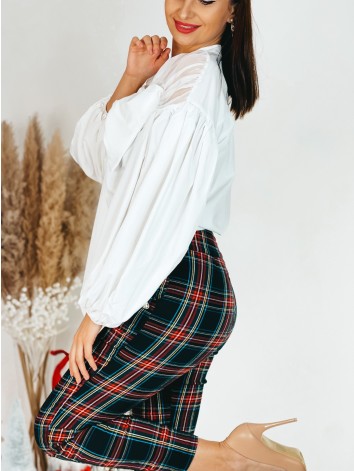 Biela exkluzívna nariasená blúzka s mašľou