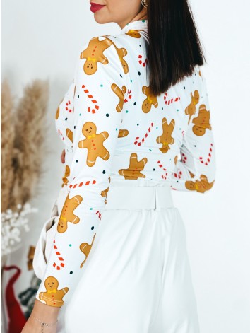 Dámske biele tričko s vianočným motívom