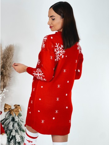 Dámske svetrové červené šaty MERRY CHRISTMAS