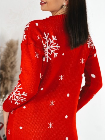 Dámske svetrové červené šaty MERRY CHRISTMAS