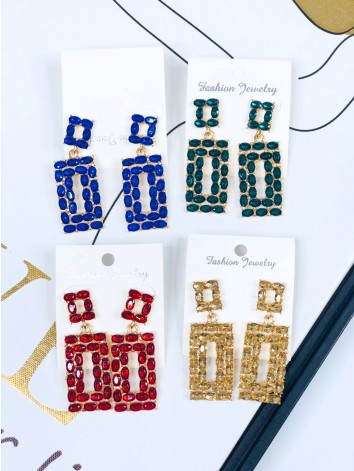 Dámske zlaté náušnice s ozodbnými kamienkami