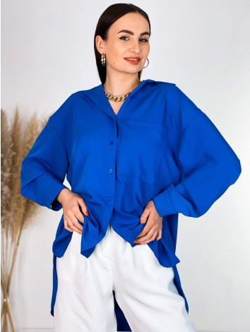 Exkluzívna oversize dámska modrá blúzka