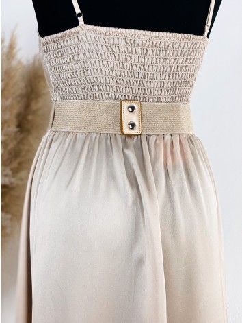 Dámsky hrubý opasok s ozdobnými kamienkami - zlatý