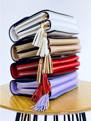 Dámska malá kabelka s remienkom a dvoma priehradkami - cyklamenová