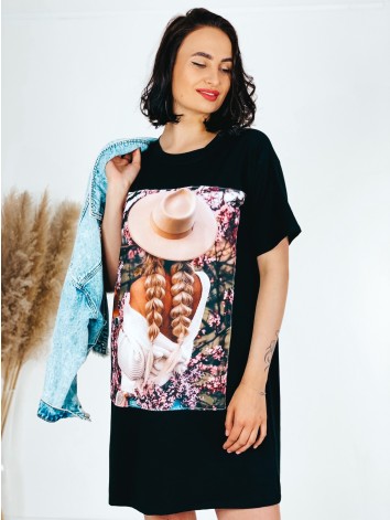 Dámske tričkové šaty COREA - čierne