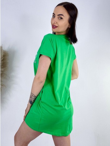 Dámske tričkové oversize šaty VOGUE - zelené