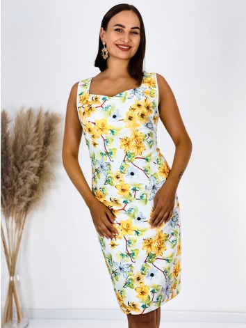 Dámske spoločenské šaty s kvetovanou potlačou pre moletky a prehozom