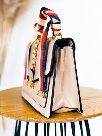 Exkluzívna kabelka s remienkom a dvoma priehradkami - béžová