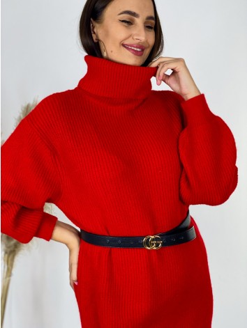 Dámske červené rolákové šaty