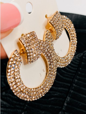 Dámske elegantné zlaté náušnice s kamienkami KERIJA