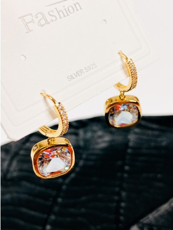 Dámske zlaté náušnice s kamienkami MELINA