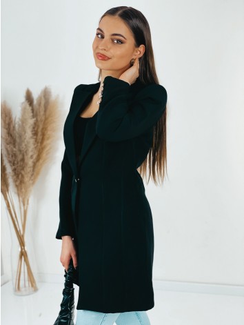 Dámske predĺžené oversize sako so zlatými gombíkmi - čierne