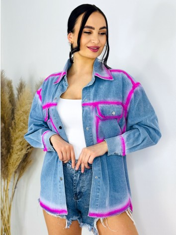Exkluzívna oversize predĺžená rifľová bunda KEEP SMILE