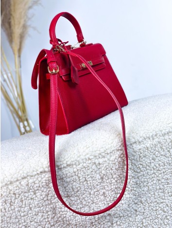 Dámska kufríková kabelka s remienkom - červená