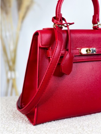 Dámska kufríková kabelka s remienkom - červená