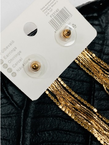 Dámske elegantné dlhé zlaté náušnice