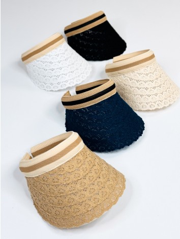 Dámsky háčkovaný šilt - čierný