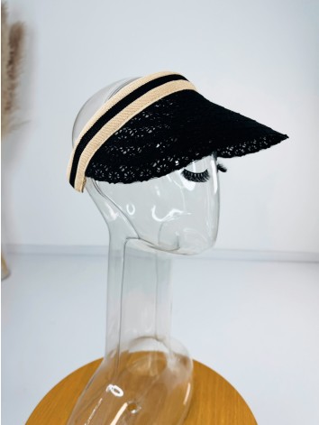 Dámsky háčkovaný šilt - čierný