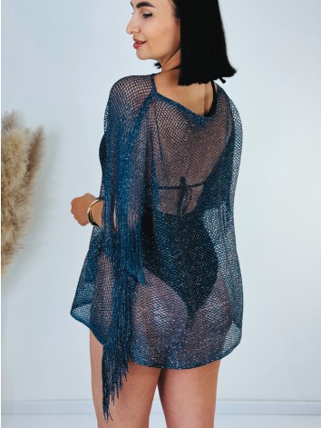 Dámske tmavomodré kimono so strapcami
