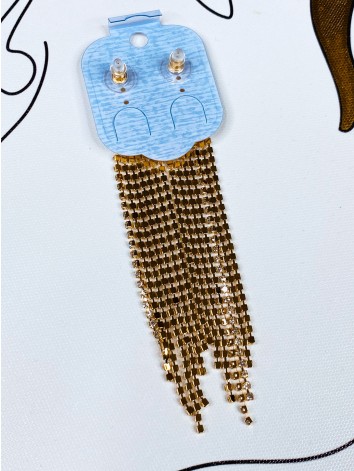 Dámske štrasové zlaté náušnice s kamienkami