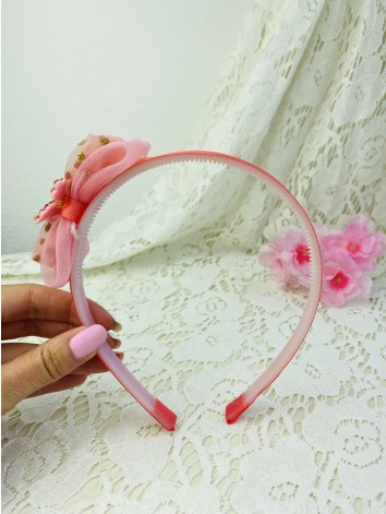 Detská korálová čelenka s mašličkou