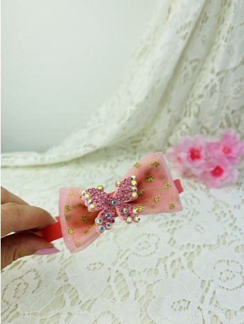 Detská korálová čelenka s mašličkou