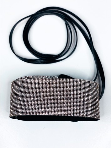 Dámsky strieborný hrubý opasok s kamienkami