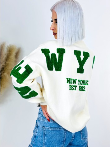 Dámsky maslový oversize svetrík NEW YORK
