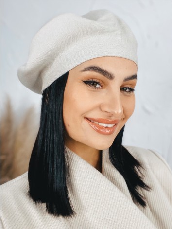 Béžová dámska elegantná baretka Bella