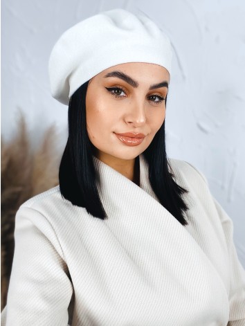 Biela dámska elegantná baretka Bella
