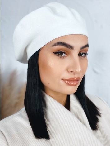 Biela dámska elegantná baretka Bella